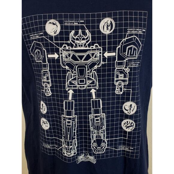 Mighty Morphin Power Rangers Womans Ladies blue t-shirt size 2XL - Picture 2 of 6